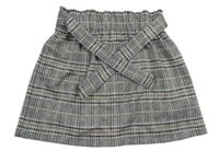 Bielo-čierno-okrová sukňa s opaskom Primark