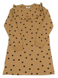 Béžové teplákové šaty s puntíky a volánky Reserved