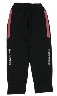 Černo-růžové sportovní kalhoty s logem Burberrys