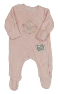 Nové - Světlerůžový sametový overal s výšivkou Nutmeg