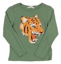 Khaki tričko s tigrom H&M