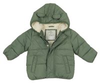 Khaki šusťáková prošívaná zimní bunda s kapucí George