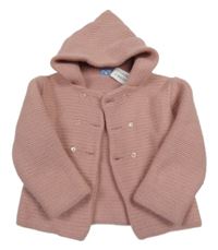 Svetloružový prepínaci sveter s kapucňou Sardoon