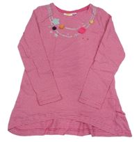 Ružovo-biela pruhovaná tunika s retiazky Kids