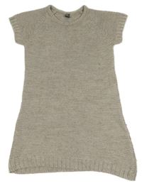 Béžovo-sivá trblietavá pletená svetrová tunika Zara