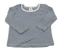 Tmavomodro-biele pruhované tričko Primark