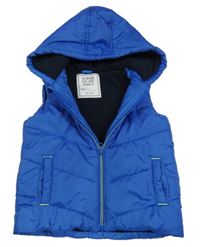 Zafírová šušťáková zateplená vesta s kapucňou Matalan