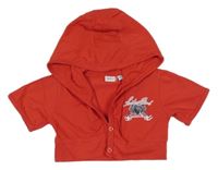 Červené prepínaci bavlnené bolerko s mušlí a kapucňou Berti