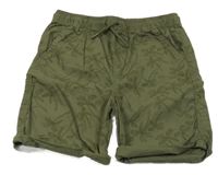 Khaki plátenné kraťasy s palmami Primark