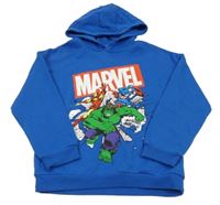 Zafírová mikina s hrdinami a kapucňou Marvel