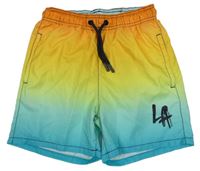 Tyrkysovo-oranžovo-žlté plážové kraťasy Chapter young