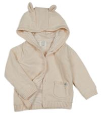 Světleoranžový propínací podšitý svetr s kapucí John Lewis