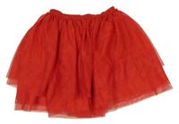 Červená tylová trblietavá vrstvená sukňa H&M