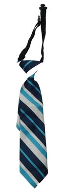 Modro-tyrkysovo-bílá pruhovaná kravata
