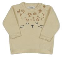 Smotanový sveter s leopardom F&F