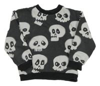 Tmavosivá mikina s lebkami H&M