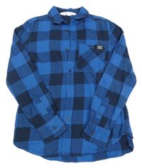 Tmavomodro-modrá kostkovaná košile H&M
