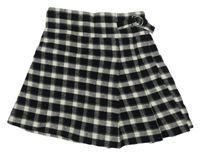 Čierno-smotanové kockované sukňové kraťasy Nutmeg