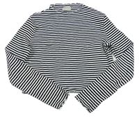 Čierno-biele pruhované rebrované crop tričko Matalan