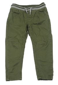 Khaki rifle s úpletovým pasom C&A