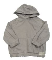 Sivá mikina s nášivkou a vreckom a kapucňou George