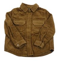 Hnedá menšestrová košeľová bunda PRIMARK