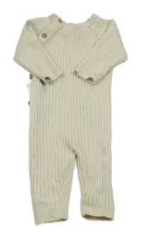Smetanový melírovaný žebrovaný pletený overal Ergee