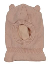 Světlerůžová pletená kukla s oušky Topomini