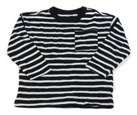 Černo-bílé pruhované mikinotriko s vreckom H&M