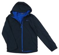 Tmavomodrá softshellová bunda s logem a kapucí MOUNTAIN WAREHOUSE