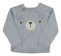 Světlemodrošedý prepínaci sveter s medvedíkom Tu