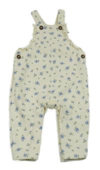 Smetanové laclové teplé tepláky s kytičkami a volánky F&F