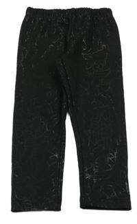 Čierne teplákové teplákové legíny s nápismi