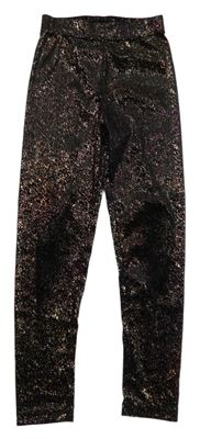 Čierno-bronzové skvrnité zamatové legíny St. Bernard