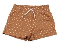 Hnedé kvetované paper bag kraťasy Topolino