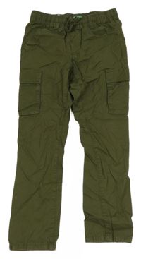 Khaki cargo plátěné kalhoty Benetton