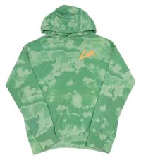 Zelená batikovaná mikina s písmenky a kapsou a kapucí H&M