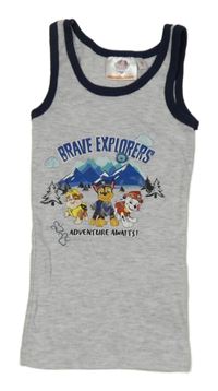 Svetlošedá -tmavomodré melírované tielko s PAW PATROL nickelodeon