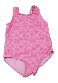 Růžovo-tmavorůžové batikované jednodílné plavky PRIMRK