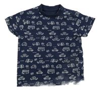 Tmavomodré tričko s autami a autobusmi Topomini