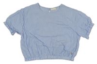 Modro-bílá pruhovaná crop halenka OVS