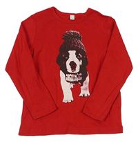 Červené tričko s psíkom Esprit