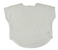 Bílé crop tričko s krajkou H&M