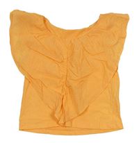 Oranžový crop top s volánikmi Zara