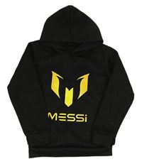 Čierna mikina s potlačou a kapucí - Messi
