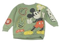 Zelenošedá mikina s Mickeym Tu