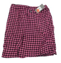 Nové - Tmavorůžovo-čierna vzorovaná zavinovací sukňa Primark