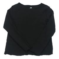 Čierne rebrované tričko H&M