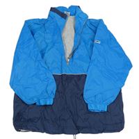 Modro-tmavomodrá šušťáková jarná bunda s ukrývací kapucňou Pocopiano