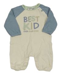 Smetanovo-modrý overal s nápisem Ergee